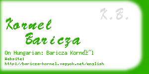 kornel baricza business card